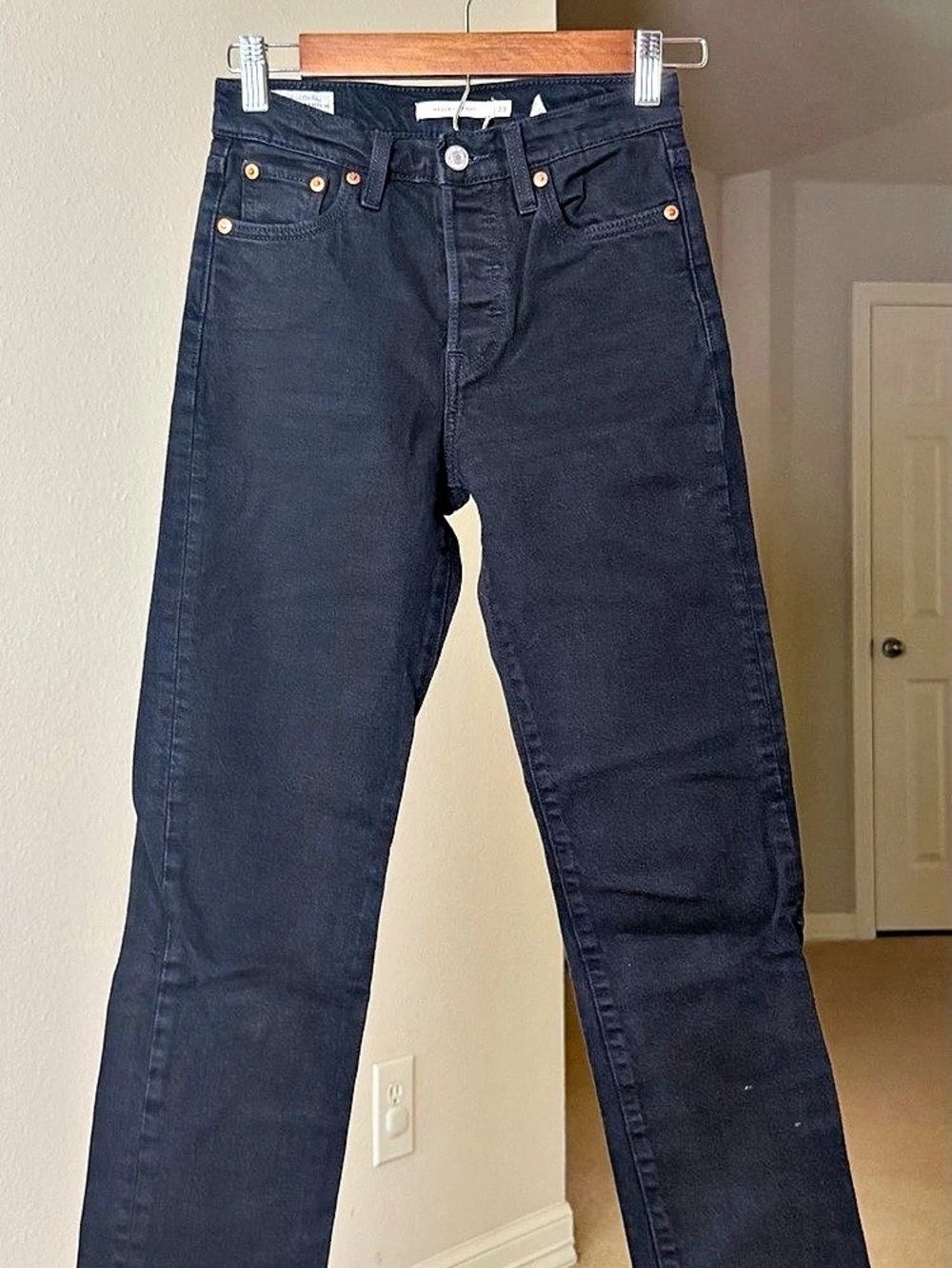 Levi's Wedgie Straight Jeans Black Waist 23